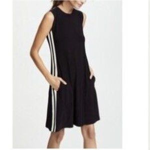 Norma Kamali Side Stripe Sleeveless Swing Dress